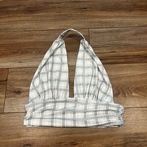 Princess Polly Gingham Checkered Halter Top Size 8